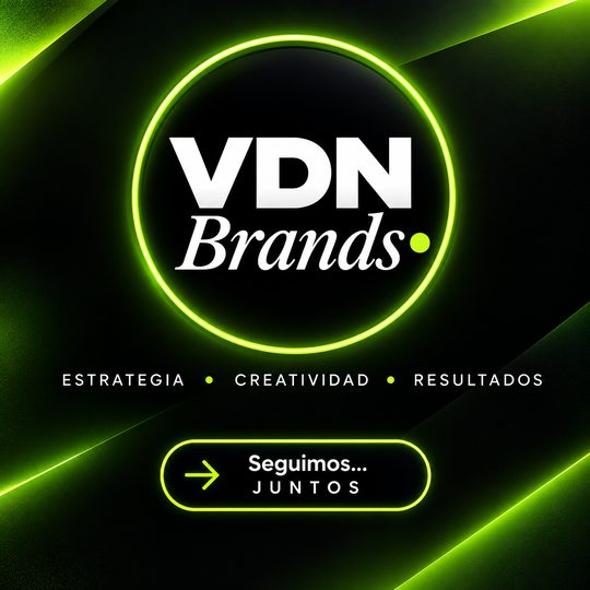 Publicación de VDN Brands: el logo de VDN Brands, las palabras estrategia, creatividad y resultados, y el mensaje «Seguimos… juntos»